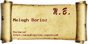 Melegh Borisz névjegykártya